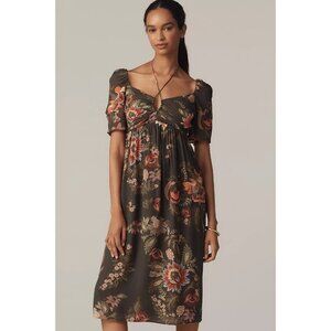 Farm Rio x Anthropologie Long-Sleeve Halter Midi Dress L